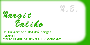 margit baliko business card
