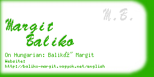 margit baliko business card